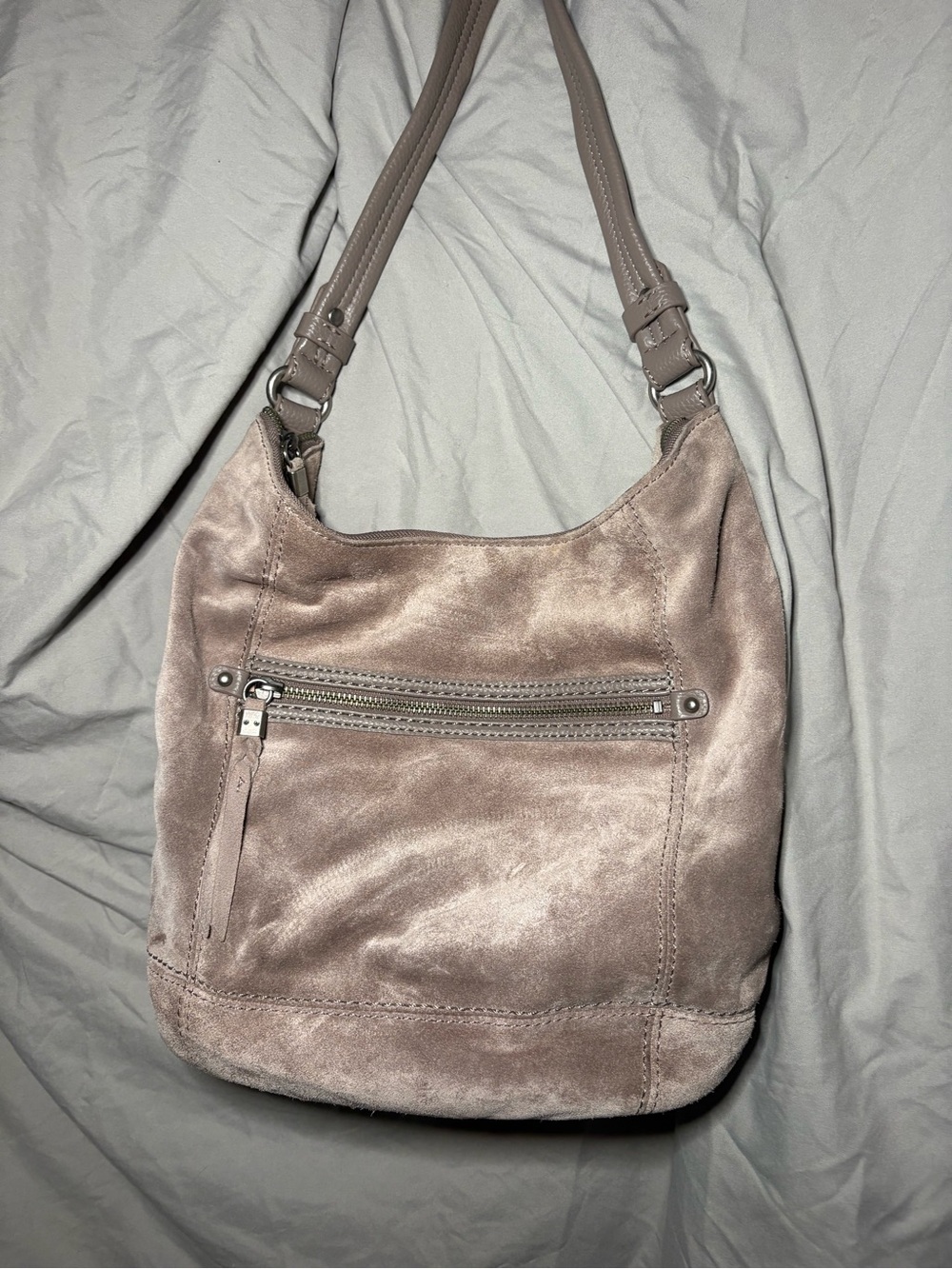 The Sak Suede Shoulder Hobo Bag in Taupe